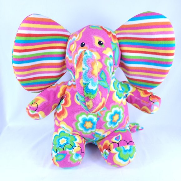 Melissa & Doug, Sally The Elephant, Pink Flower Power, Retro Stuffed Animal - Picture 3 of 8